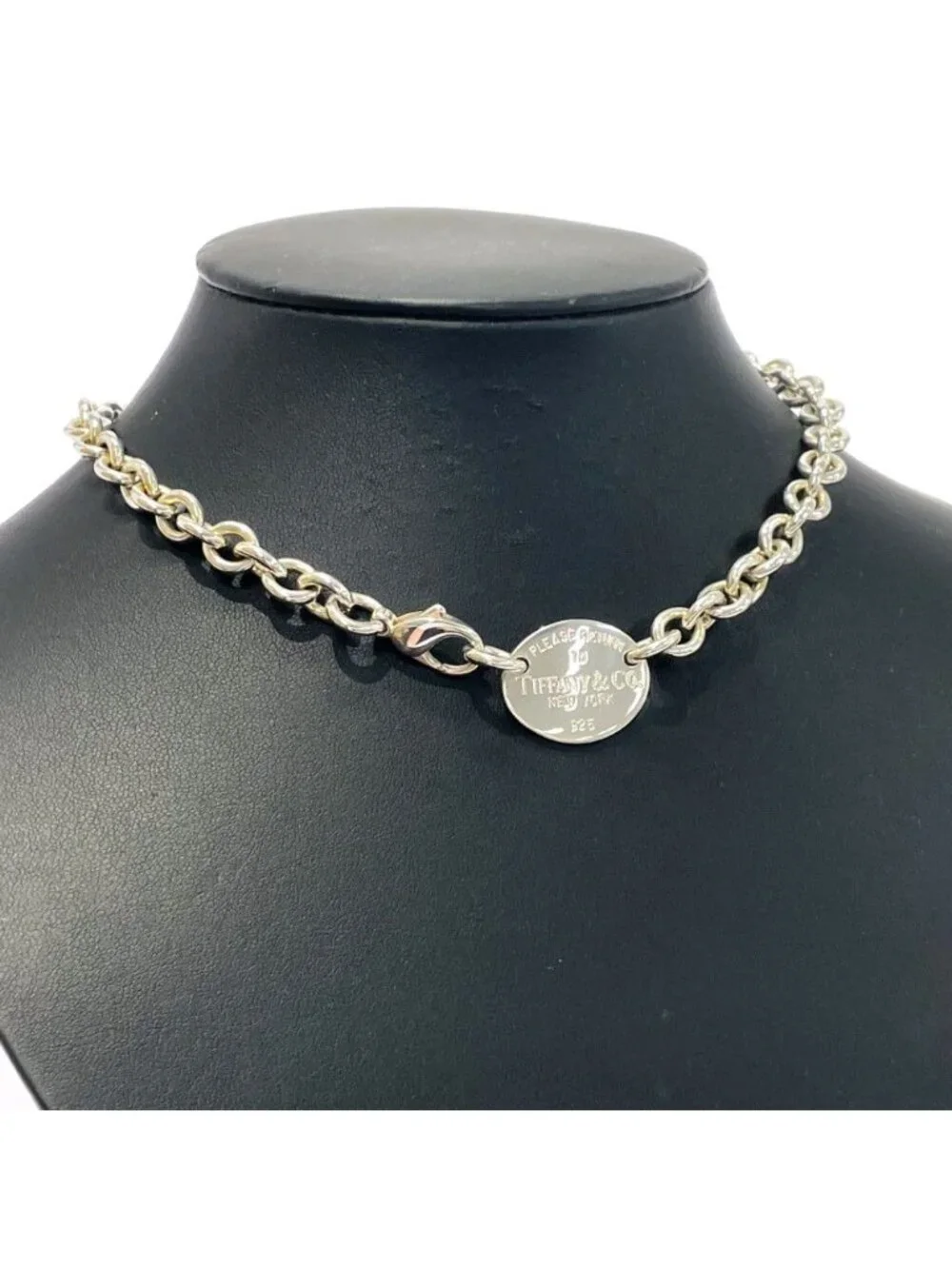 Tiffany & Co Silver Return to Tiffany Oval Tag Necklace